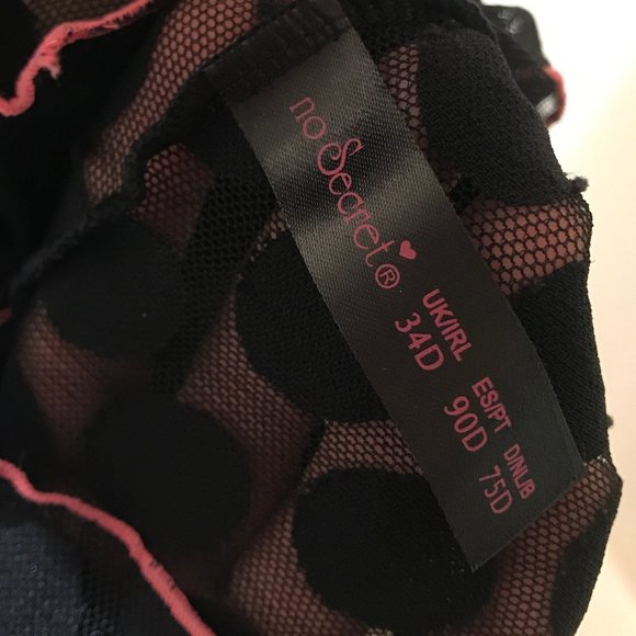 Primark - No Secret - Black / Pink Polka Dot Lingerie - Picture 7 of 10